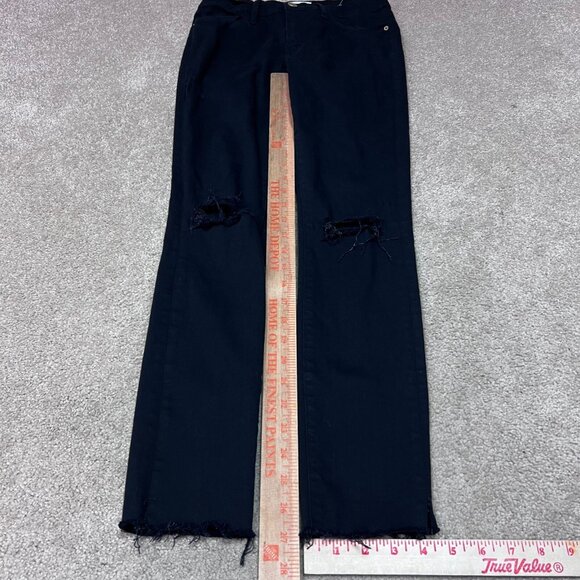 Frame Jegging Le Skinny De Jeanne Women's Black Distressed Size 27 Pockets - Picture 3 of 13